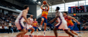 NBA篮球比赛激烈对抗现场