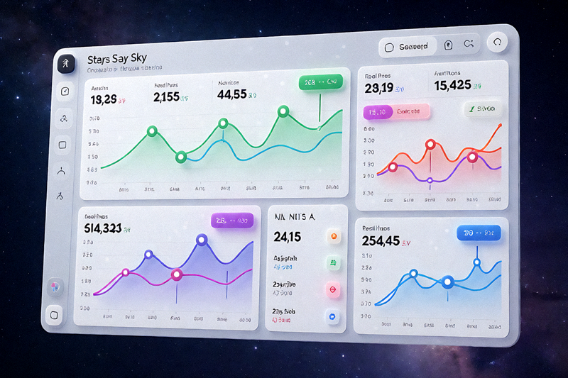 星空综合数据分析Dashboard界面展示多组实时比赛统计图表
